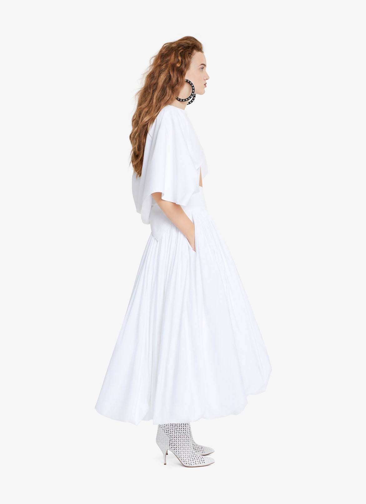 FLARED LONG POPLIN SKIRT
 ALAÏA  FLARED LONG POPLIN SKIRT